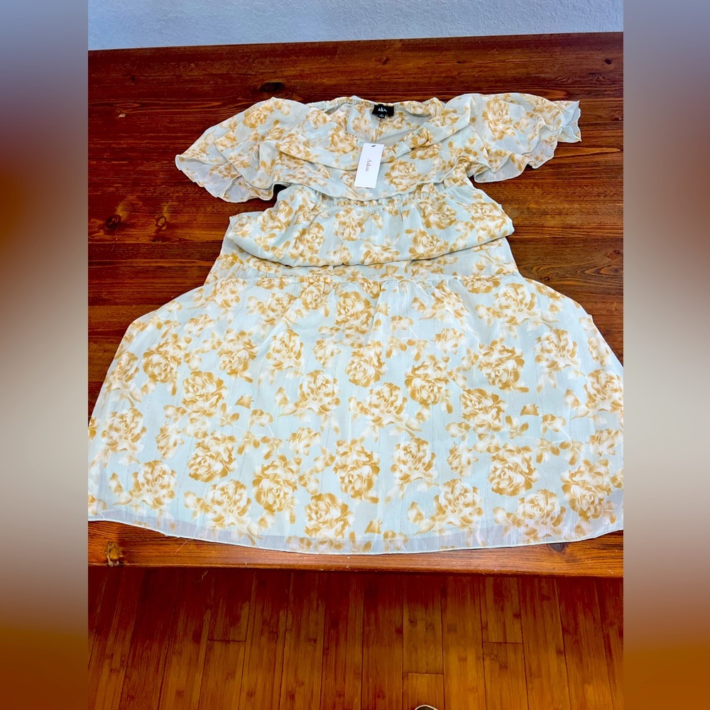 Aataa off-shoulder dress BNWT. 48 inch from top to bottom.  Size S